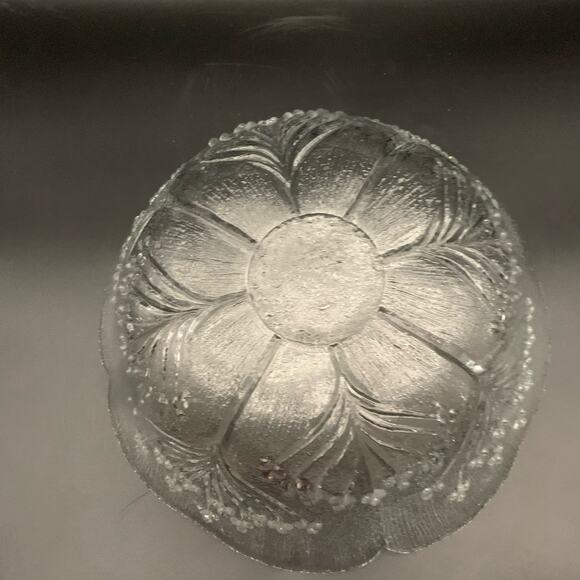 Vintage Dansk Floriform Scalloped Glass Serving Bowl Italy - Picture 6 of 8